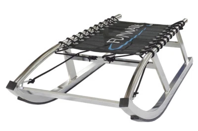 Funwave Edelstahl Rodel Schlitten Bob Rodelgaudi bis 160 Kg für 1-2 Personen Neu