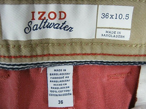IZOD Mens Red Saltwater Casual Flat Front Shorts Size 36 X11 Chino Beach Golf - Picture 3 of 8