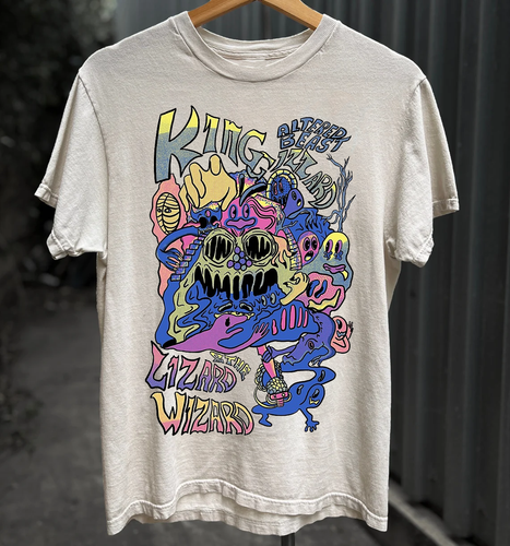 T-Shirt Rara King Gizzard And The Lizard Wizard – Cotone Bianco, Taglie S-5XL - Foto 2