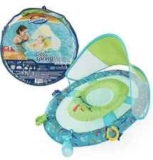 NEW SwimWays Baby Spring Float Splash N Play Step 1 Canopy +Toys 9-24 Months