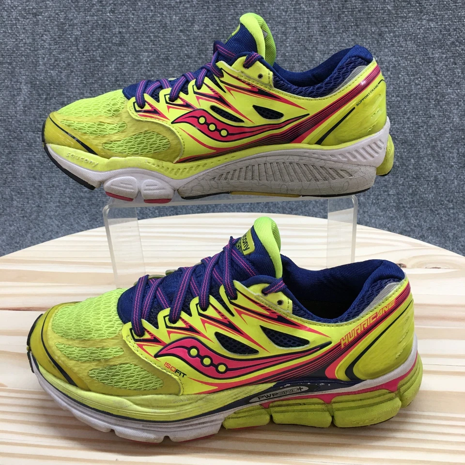 Zapatillas bajas Saucony para mujer 6.5 Hurricane ISO S10259-2 verde multicolor Foto 2 de 4