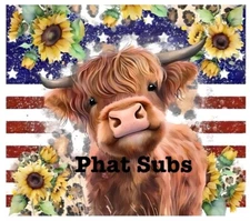 20oz Sublimation Tumbler Wrap American Highland  Ready To Press Heat Transfer