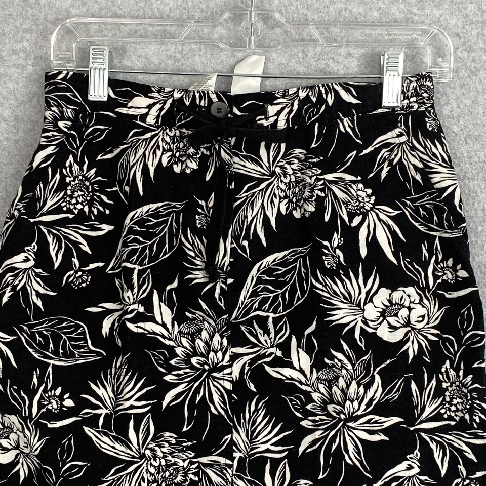 Юбка женская Jones New York 2P черная с цветочным рисунком льняная хлопковая смесь прямые карманы - Изображение 2 из 4