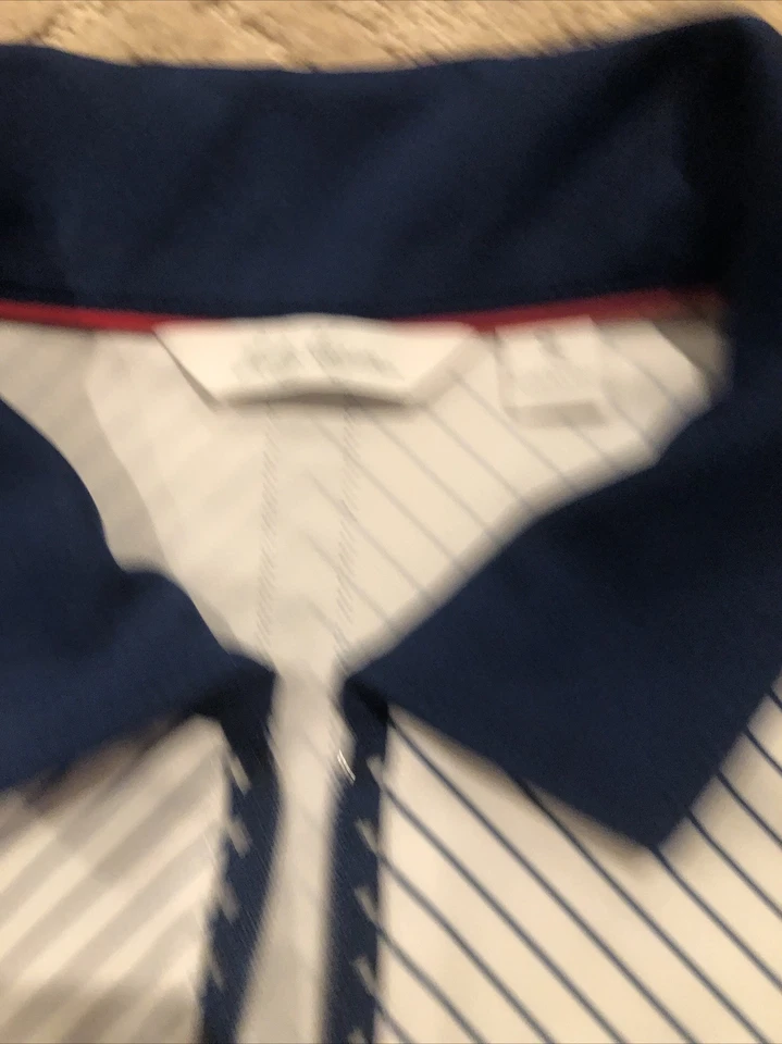 LADY Hagen - sz S- Red White Blue - Sleeveless Polo TANK TOP - Imagem 2 de 4