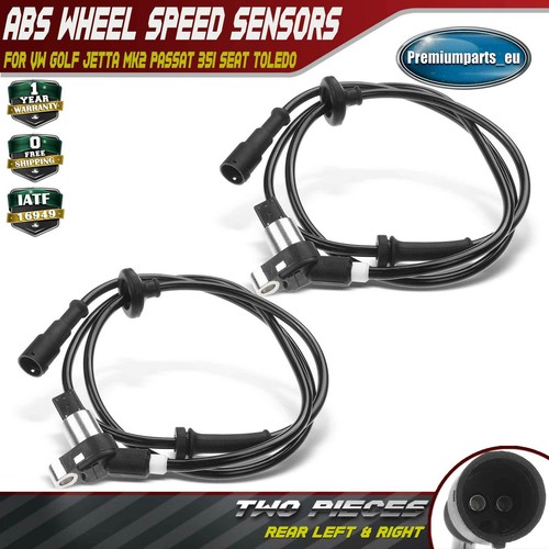 2x ABS Wheel Speed Sensors Rear for VW Golf Jetta MK2 Passat 35I Seat