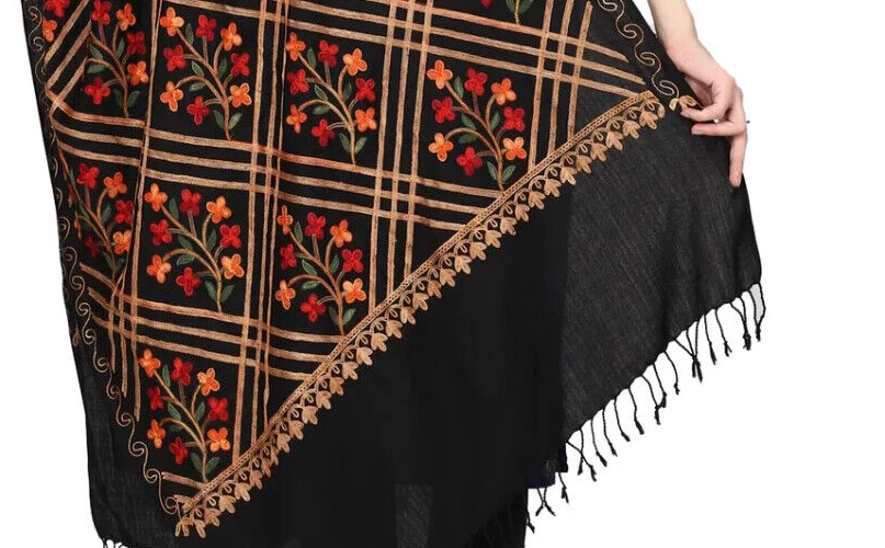 Manta para mujer 100 % cachemir chal envolvente cuello bufanda gran tamaño cachemir lana india Foto 2 de 4