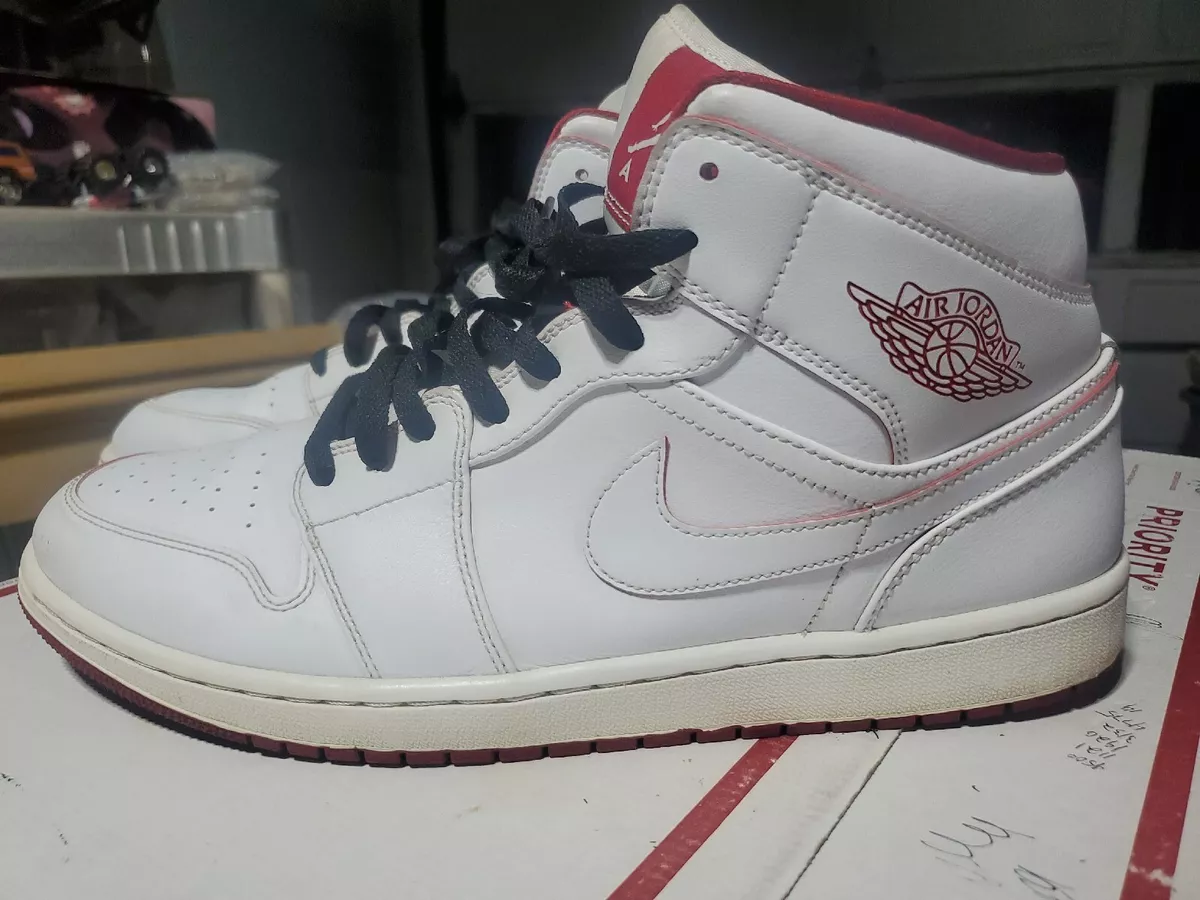 Air Jordan 1 Retro Mid 'White Gym Red' - Air Jordan - 554724 103 - white/gym  red-black