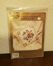 Something Special Candlewicking Embroidery Daisies  Roses Pillow Kit