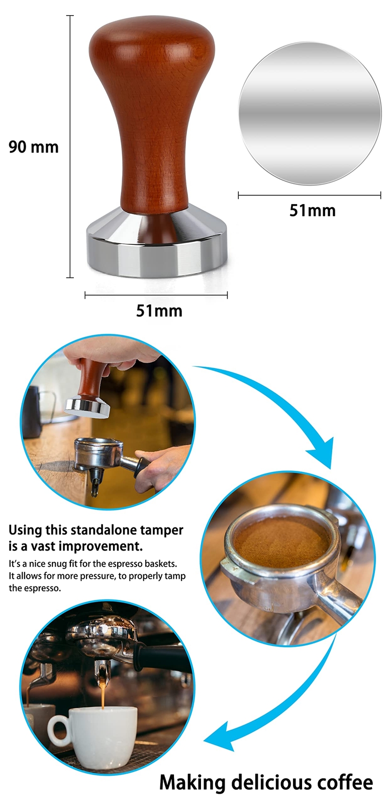 51Mm Espresso Tamper-Premium Barista Coffee Tamper Coffee Tamper Classic Series