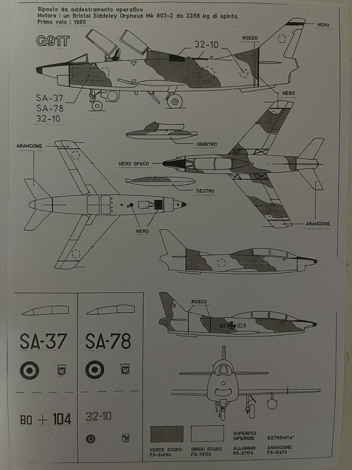 fiat g91t. in 1:72 with superdetail kit (photoetched parts) - Immagine 4 di 4