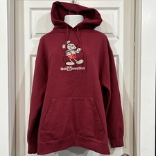 Walt Disney World Parks Mickey Mouse Embroidered Hoodie Sweatshirt Unisex XL