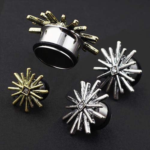 2X Snowflake Shape Flesh Tunnel Surgical Steel Ear Plug Expander Piercing 6-16mm - Picture 3 of 6