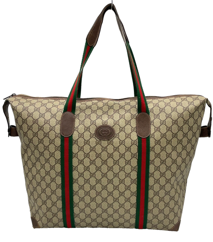 Auth Gucci GG Supreme Sherry Line PVC Brown 15619.012 Shoulder Bag NS040542