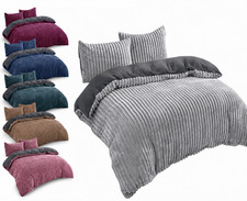 Winter Bettwäsche Cord Optik Teddy Plüsch N...