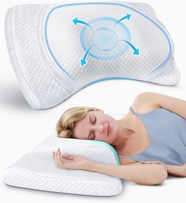 Adjustable Height Cervical Neck Pillow for Pain Relief Sleep Pillow with Armrest