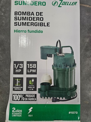 #ad Zoeller 1 3 HP Cast Iron Submersible Sump Pump Green 1073 0001 $99.99