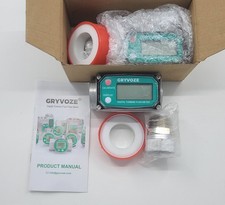 2x 1 Inch Water Fuel Flow Meter with Swivel 360 Connector for 2.6-26 GPM