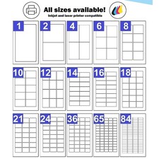 LABELS - SELF ADHESIVE STICKY A4 ADDRESS LABELS INKJET LASER COPIER PRINTER PEEL