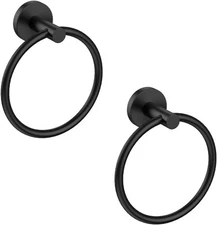 1-2PK Matte Black Towel Ring Bathroom Stainless Steel Hand Towel Holder Durable