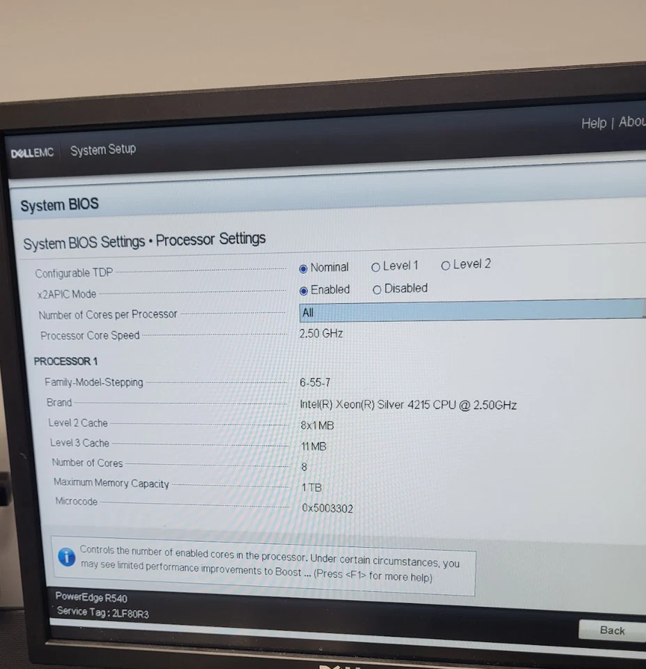 Dell EMC PowerEdge R540 Server 1x Silver 4215 2.50 GHz 128GB Ram No HDD/OS #73 - Image 2 of 4