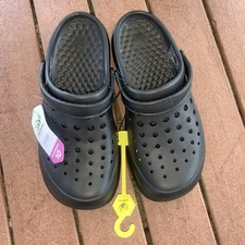 Joybees Mens Sz 8 women Sz 10 Active Clog  Breathable Black Shoes new no box