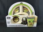 Star Wars Mandalorian Baby Yoda Kids 5pc Bamboo Fiber Dinnerware Plate Bowl Set