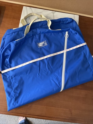 Lands End Travel Luggage Bag Unisex Blue Canva Square Rigger Double Handle 26X39 - Picture 6 of 7