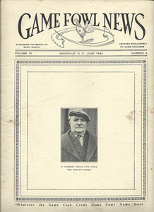VINTAGE COLLECTIBLE Gamefowl News Magazine  Devoted to Game Fowl june 1934
