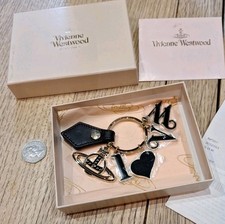 Vivienne Westwood Black Heart Keyring Orb I 🖤 V W NEW