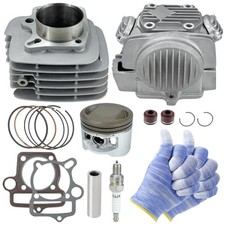 Kit de montaje de culata de motocicleta + kit de junta de anillo de pistón para diámetro de 56 mm