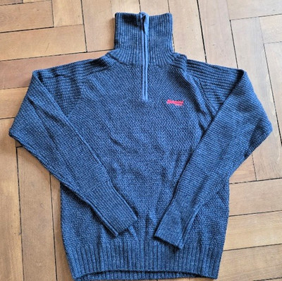 Bergans Ulriken Jumper Half Zip Troyer Gr. M  Navy Blau 100% Merino Wolle NEU