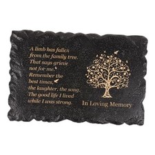 11.8 inches Long Tree of Life Song Polyresin Memorial Garden Stone, Black Tree