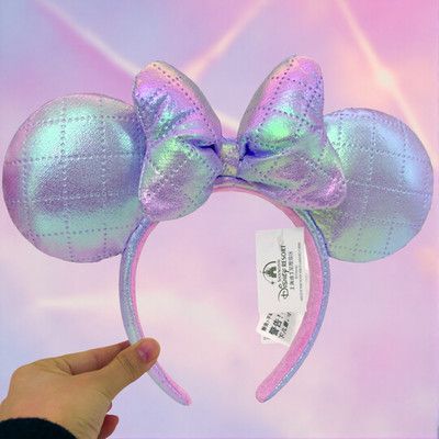 Japan Tokyo Disney Parks Resort Iridescent Purple Minnie Mouse Ears Headband