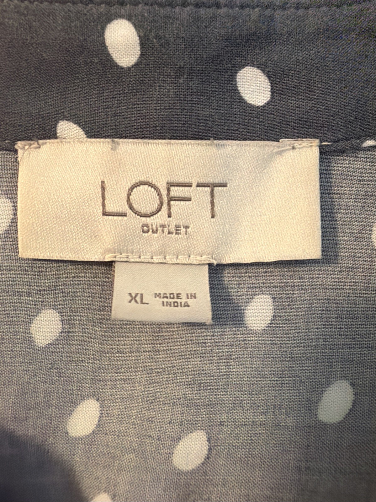 Loft Button Front Gray Polka Dot Button Front Blo… - image 2