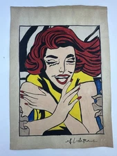 Roy Lichtenstein COA Art Painting Original Drawing Vintage Paper Signed