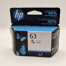 Genuine HP 63 Tri-Color Ink Cartridge F6U61AN OEM New Open Box Exp Apr 2023