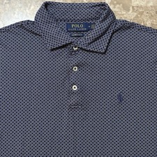 Polo Ralph Lauren Shirt Mens Medium Custom Slim Fit Blue Pima Soft Cotton