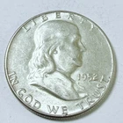 1952 Franklin Half Dollar - 90% Silver - Circulated Coin #6636
