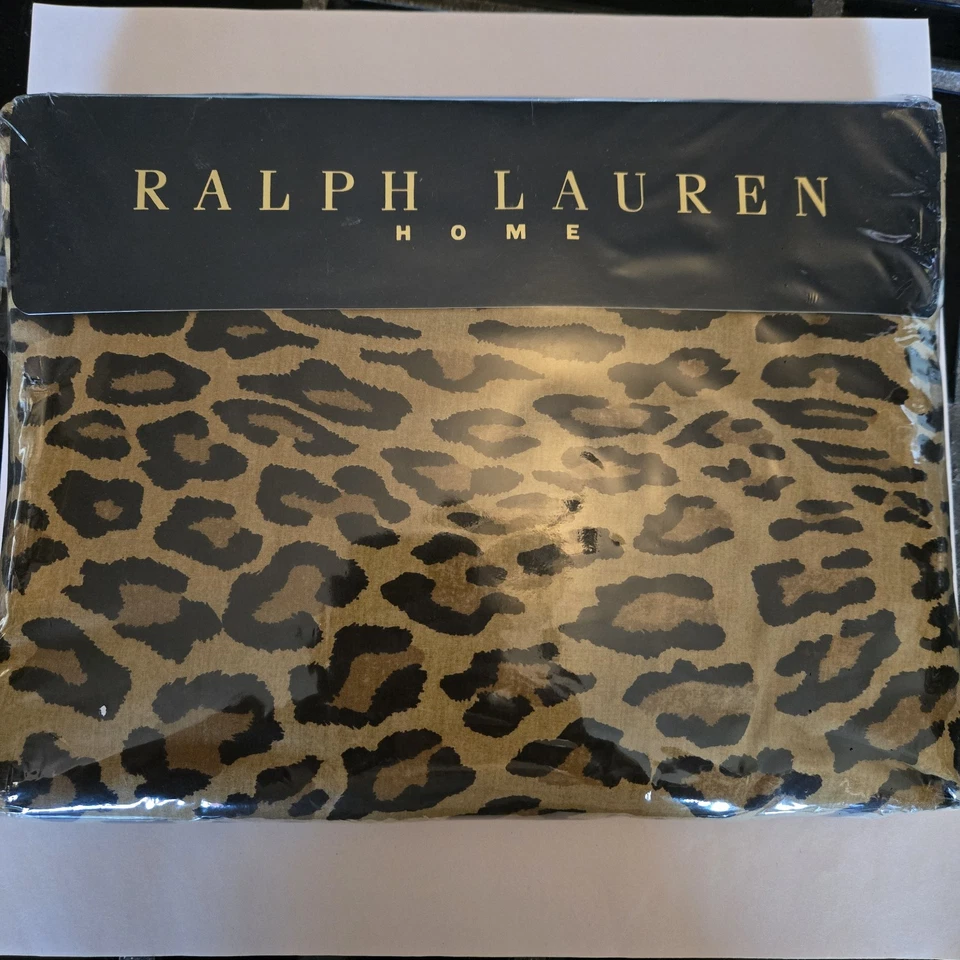 NUEVO~ Sábana plana completa con estampado de leopardo guepardo Aragón Ralph Lauren Foto 4 de 4
