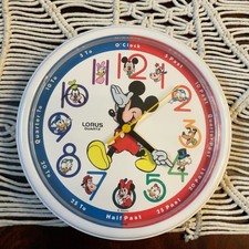 Vintage 1990s Lorus Quartz Disney Mickey Mouse Wall Clock  Teaching Time   Works