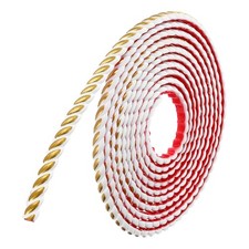 Peel and Stick Molding Trim for Walls 0.6" x 16 ft Adhesive Strip, White/Gold