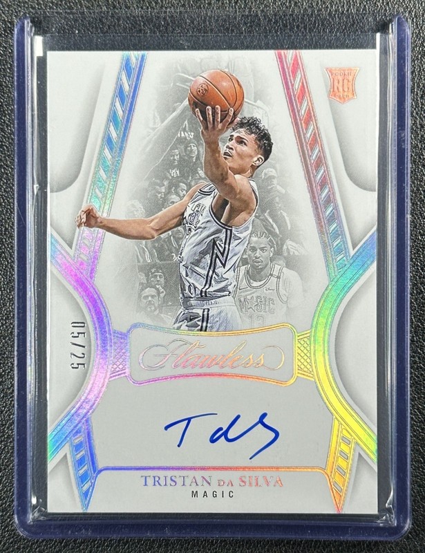 TRISTAN DA SILVA 2024-25 PANINI FLAWLESS ROOKIE AUTOGRAPHS AUTO RC 5/25 MAGIC