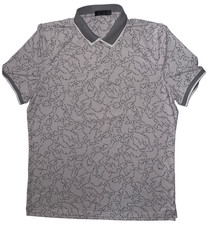 G/Fore G4 Golf Shirt Polo Sleeve Logo Constellation Print Large Gray Preformance