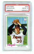 NOLAN RYAN~CALIFORNIA ANGELS~1978 TOPPS PSA-8 NM-MT HOT GRADED BASEBALL CARD#400