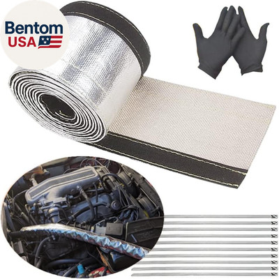 Aluminized Heat Shroud Sleeving Heat Shield 1.5''I.D. X 10FT Fuel Line Wire Prot