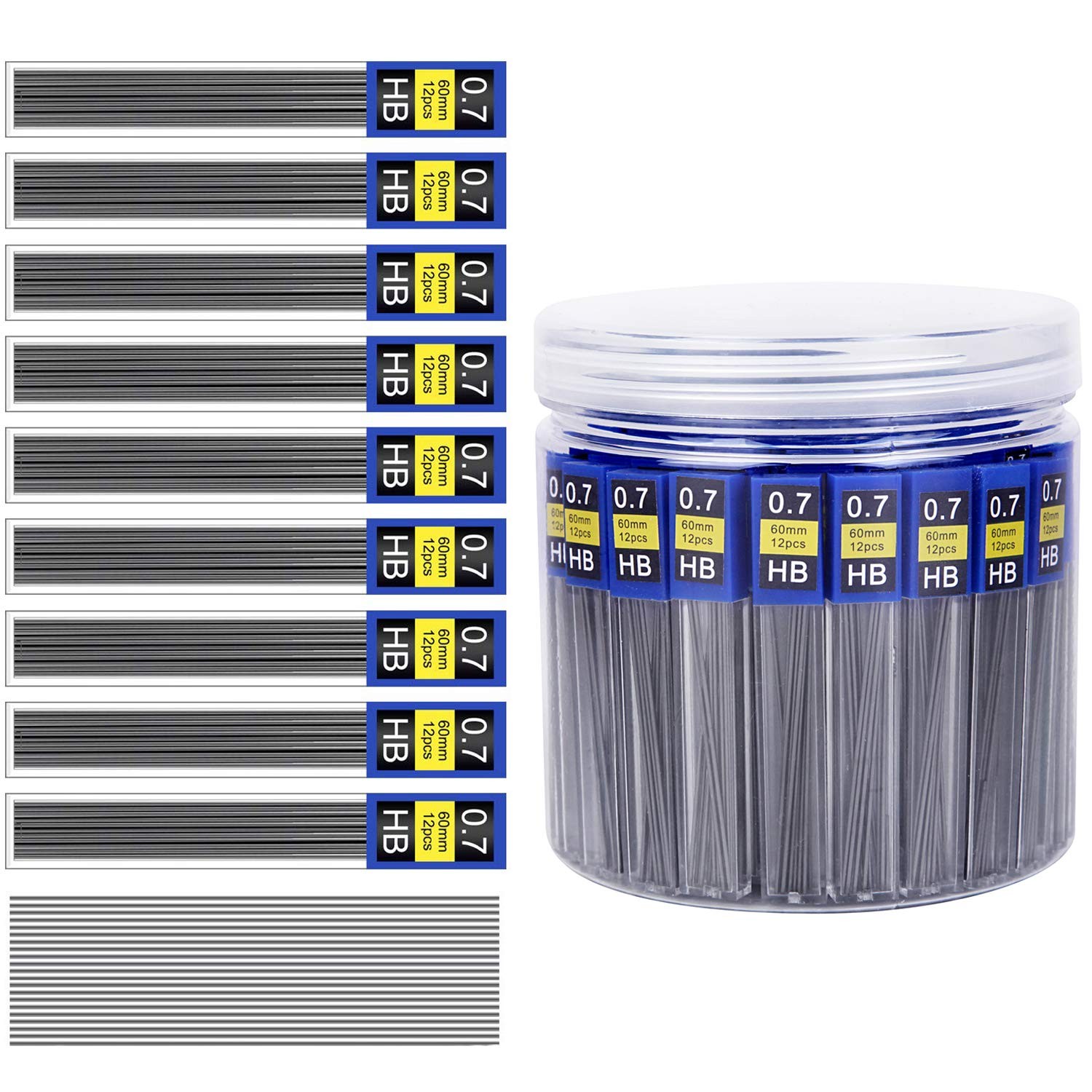 840 Pieces Lead Refills,0.7 mm HB,Break Resistant Mechanical