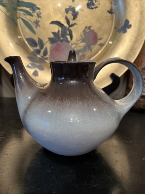 Peter Pots Mahogony Brown Ombré Glaze Stoneware Teapot Vintage Rhode Island USA