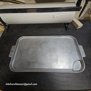 Vintage Chef-Way No 404 Aluminum Griddle Pan Silver Grease Well USA Wisconsin