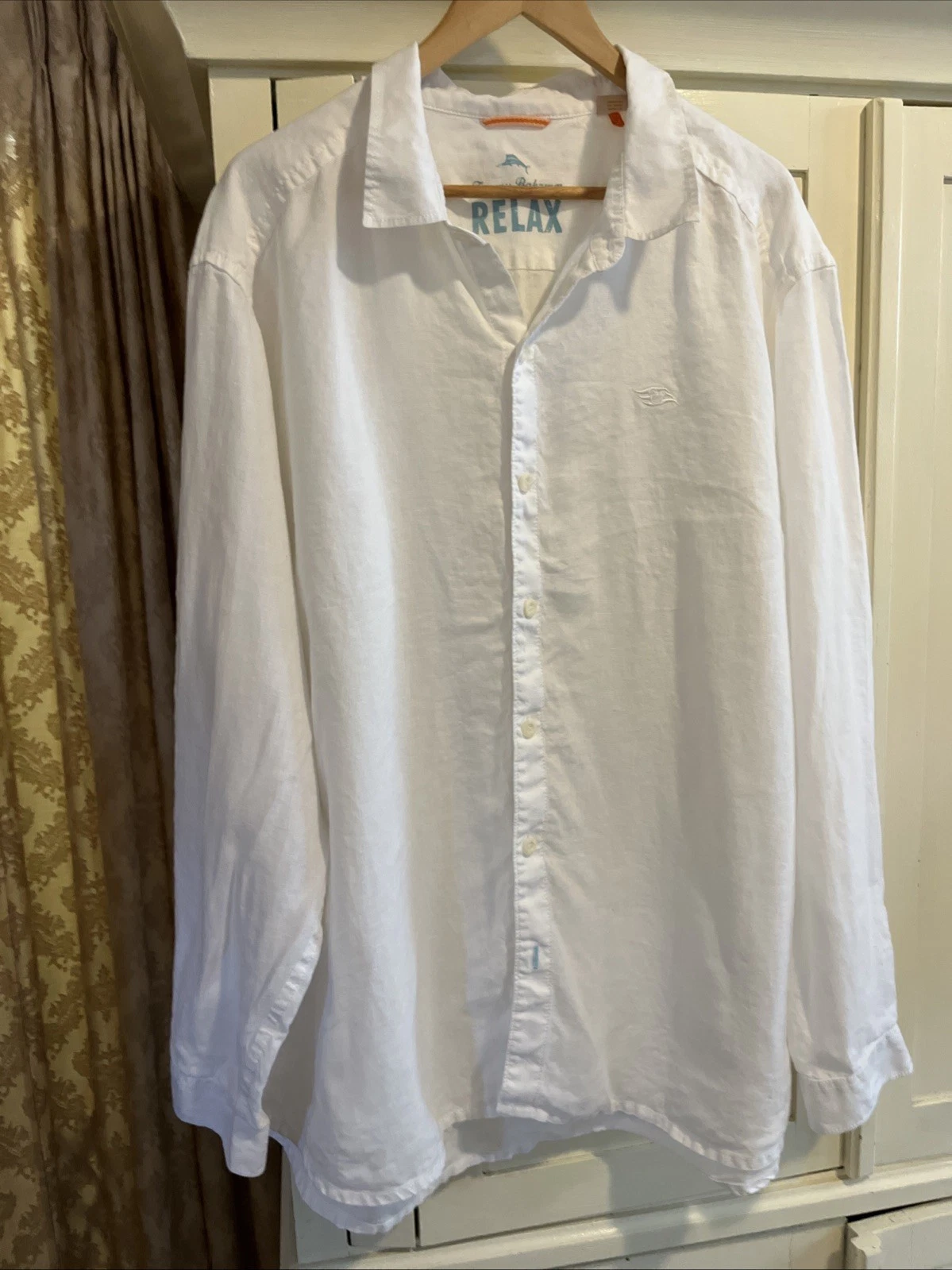 Tommy Bahama White Linen Long Sleeve XXL men’s Shirt