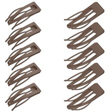 Chinco 24 Pcs 2 Inch Brown Double Grip Hair Clips Metal Barrettes Dark